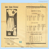 Anne Adams 4955: 1940s Uncut Misses Day Dress Sz 32 B Vintage Sewing Pattern