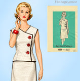 Anne Adams 4969: 1960s Plus Size 2 Piece Dress 42 Bust Vintage Sewing Pattern