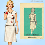 Anne Adams 4969: 1960s Plus Size 2 Piece Dress 42 Bust Vintage Sewing Pattern