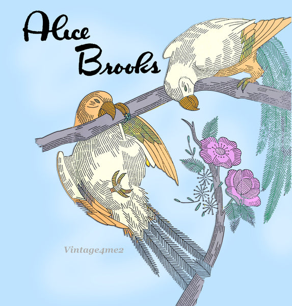 1930s Vintage Alice Brooks Embroidery Transfer 5467 Uncut Parrot Panel ORIGINAL