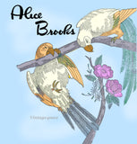 1930s Vintage Alice Brooks Embroidery Transfer 5467 Uncut Parrot Panel ORIGINAL