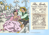 1930s Vintage Alice Brooks Embroidery Transfer 5552 Uncut Pastoral Boy Girl ORIGINAL