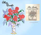 1930s Vintage Alice Brooks Embroidery Transfer 5569 Uncut Iris Lilac Vase ORIG