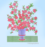 1930s Vintage Alice Brooks Embroidery Transfer 5829 Uncut Apple Blossoms in Vase