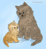 1930s Vintage Alice Brooks Embroidery Transfer 7185 Uncut Cat & Kitten Needle Painting Panel