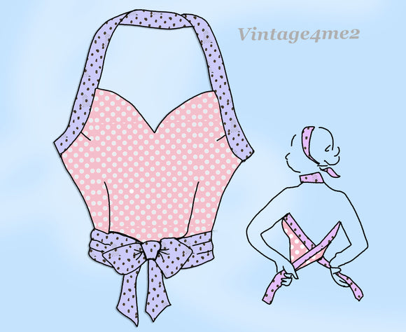 Alice Brooks 7229: 1950s Uncut Misses Halter Top Sz 32-38 B Vintage Sewing Pattern
