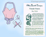 Alice Brooks 7229: 1950s Uncut Misses Halter Top Sz 32-38 B Vintage Sewing Pattern