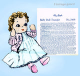 1960s Vintage Alice Brooks Sewing Pattern 7406 Uncut Life Size Cloth Baby Doll
