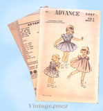 Advance 5467: 1950s Cute Uncut Toddler Girls Dress Sz 3 Vintage Sewing Pattern