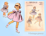 Advance 5467: 1950s Cute Uncut Toddler Girls Dress Sz 3 Vintage Sewing Pattern