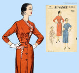 Advance 6353: 1950s Stunning Uncut Misses Dress Size 32 B Vintage Sewing Pattern