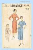 Advance 6353: 1950s Stunning Uncut Misses Dress Size 32 B Vintage Sewing Pattern