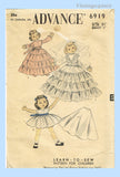 1950s Vintage Advance Sewing Pattern 6919 Learn to Sew 21 In Toni Doll Clothes