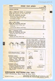 1950s Vintage Advance Sewing Pattern 8462 Darlin Misses Scalloped Cocktail Apron