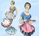 1950s Vintage Advance Sewing Pattern 8462 Darlin Misses Scalloped Cocktail Apron