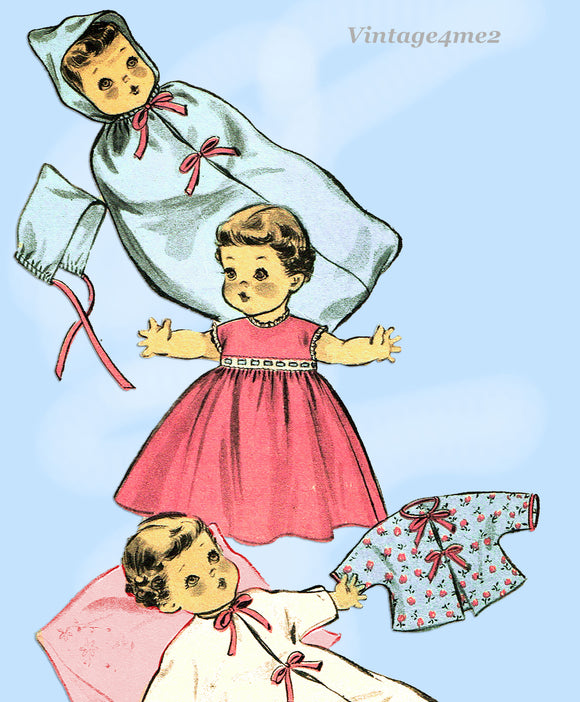 1950s Vintage Advance Sewing Pattern 6570 Learn to Sew Toni Doll Clothes ORIGINAL