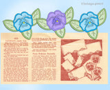 1950s Vintage Aunt Marthas Embroidery Transfer 9372 Uncut Pansy Pillowcases ORIG