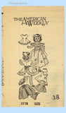 1940s Vintage American Weekly Sewing Pattern 3778 Cute 18in Doll Clothes Set