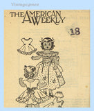 1940s Vintage American Weekly Sewing Pattern 3778 Cute 18in Doll Clothes Set