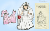 1940s Vintage American Weekly Sewing Pattern 3886 Uncut 16in Bridal Doll Clothes Set
