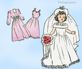1940s Vintage American Weekly Sewing Pattern 3886 Uncut 16in Bridal Doll Clothes Set