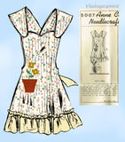 Anne Cabot 5007: WWII 1940s Flowerpot Apron Multi Size Vintage Sewing Pattern
