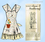 Anne Cabot 5007: WWII 1940s Flowerpot Apron Multi Size Vintage Sewing Pattern