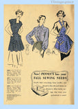 Advance 5288: 1950s Charming Misses Apron Dress Sz 32-34B Vintage Sewing Pattern