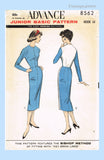 Advance 8562: 1950s Junior Misses Basic Dress Sz 33 Bust Vintage Sewing Pattern
