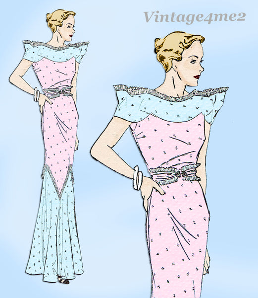 Advance 1181: 1930s Misses Evening Gown Sz 38 B Vintage Sewing Pattern Vintage4me2 Advance 1181: 1930s Misses Evening Gown Sz 38 B Vintage Sewing Pattern Vintage4me2