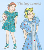 Advance 1527: 1930s Sweet Little Girls Princess Dress Sz 10 Vintage Sewing Pattern