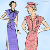 Advance 1702: 1930s Lovely Misses Street Dress Sz 40 B Vintage Sewing Pattern