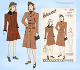 1930s Vintage Advance Sewing Pattern 1877 Little Girls Princess Coat Size 12