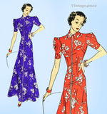 1930s Vintage Advance Sewing Pattern 1975 Stunning Misses Housecoat Size 38 Bust
