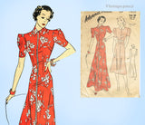 1930s Vintage Advance Sewing Pattern 1975 Stunning Misses Housecoat Size 38 Bust