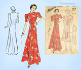 1930s Vintage Advance Sewing Pattern 1975 Stunning Misses Housecoat Size 38 Bust
