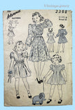1930s Vintage Advance Sewing Pattern 2308 Toddler Girls Gathered Dress Size 4
