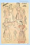 1930s Vintage Advance Sewing Pattern 2361 Misses Full Bib Apron Set Sz 38 40 B