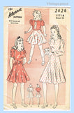 Advance 2424: 1940s Sweet Little Girls WWII Dress Size 8 Vintage Sewing Pattern