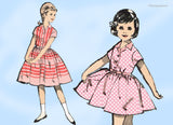 1960s Vintage Advance Sewing Pattern 2820 Cute Little Girls Shirtwaist Dress Size 7