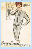 1960s Vintage Advance Sewing Pattern 2855 Stylish Uncut Misses Suit Size 34 B