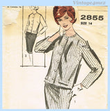 1960s Vintage Advance Sewing Pattern 2855 Stylish Uncut Misses Suit Size 34 B