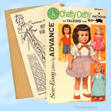 1960s Vintage Advance 2897 Sewing Pattern Group F Chatty Cathy Doll Clothes Set Original