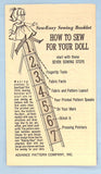 1960s Vintage Advance 2897 Sewing Pattern Group F Chatty Cathy Doll Clothes Set Original