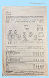 1940s Vintage Advance Sewing Pattern 3335 Sweet Baby Girls WWII Dress & Bloomers