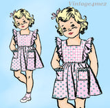 Advance 3410: 1940s Cute Toddler Girls Pinafore Dress Vintage Sewing Pattern