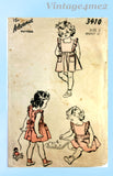 Advance 3410: 1940s Cute Toddler Girls Pinafore Dress Vintage Sewing Pattern