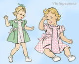 Advance 3816: 1940s Cute WWII Baby Girls Dress Sz 1 Vintage Sewing Pattern