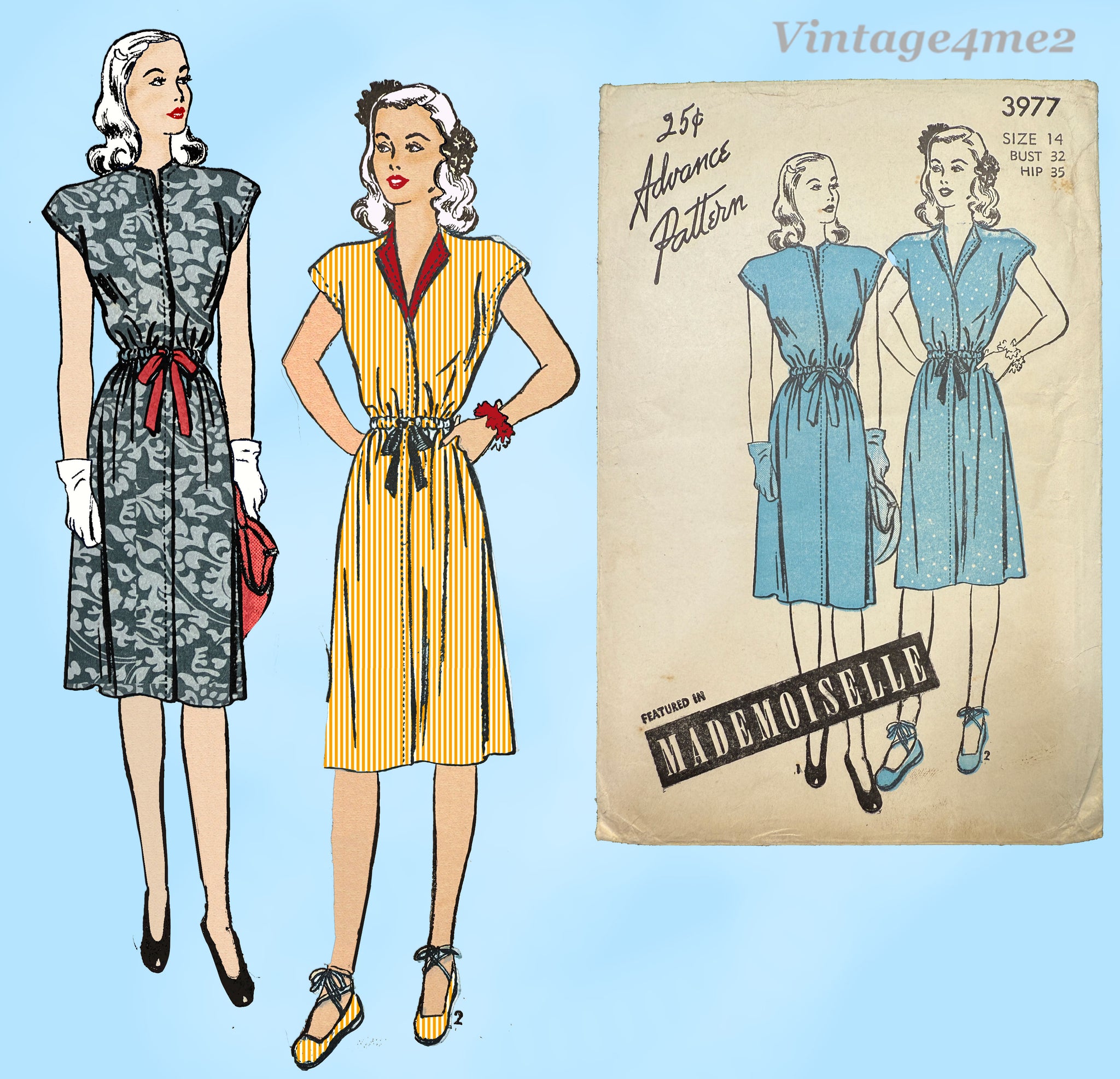 lady gaga raw meat dress Advance 3977: 1940s Misses WWII Maternity Dress Sz 32 B Vintage Sewing –  Vintage4me2