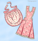 1940s Vintage Advance Sewing Pattern 4054 Charming Misses Full Bib Apron Sz MED